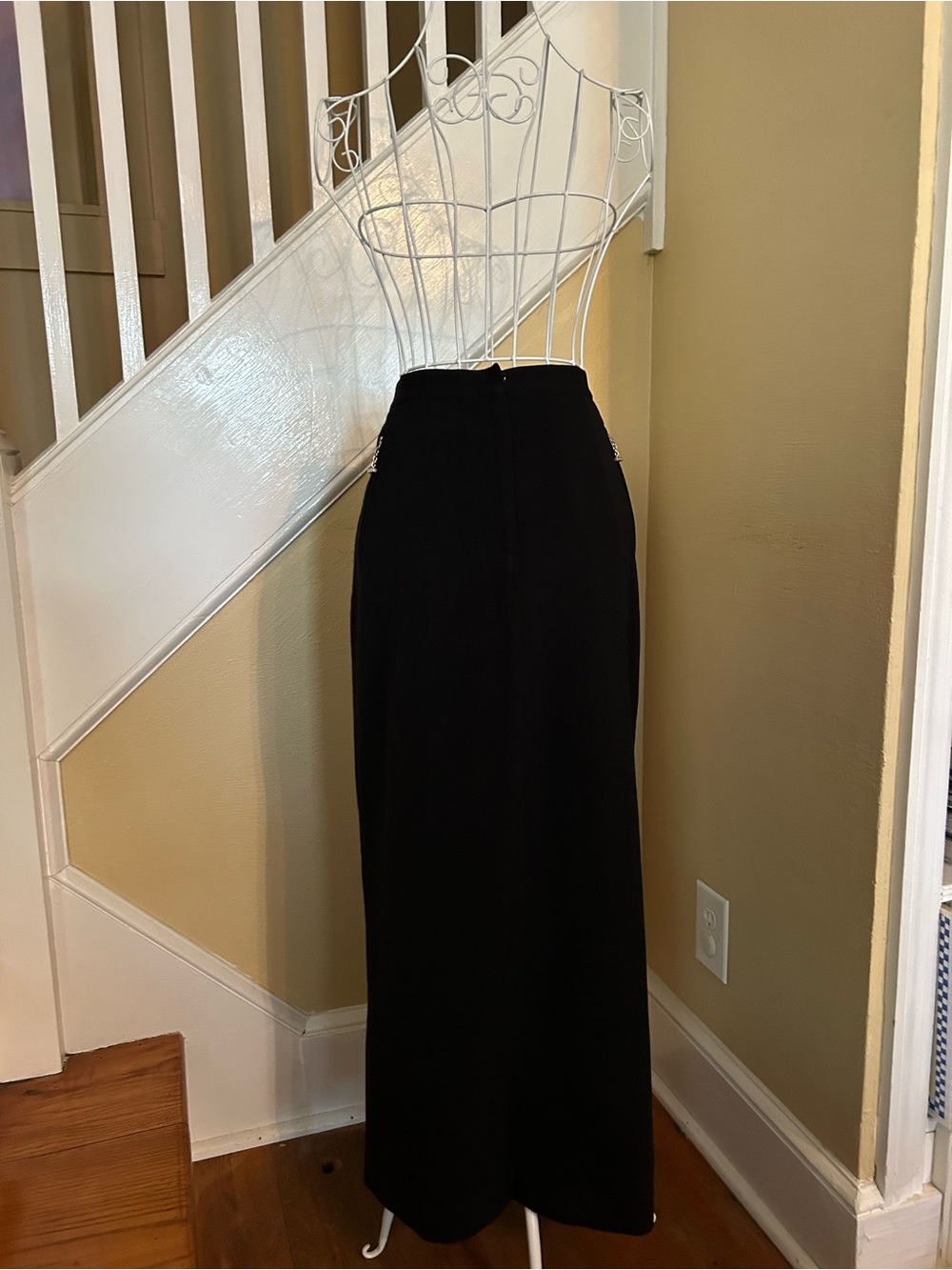 Lauren Ralph Lauren Black Wool Maxi Pencil Skirt